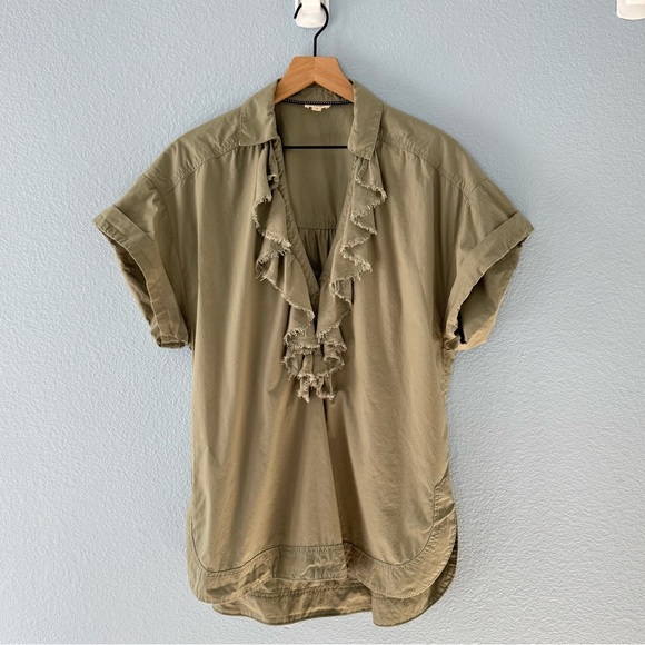 Pilcro short-sleeve reworked ruffled blouse top - Picture 3 of 4